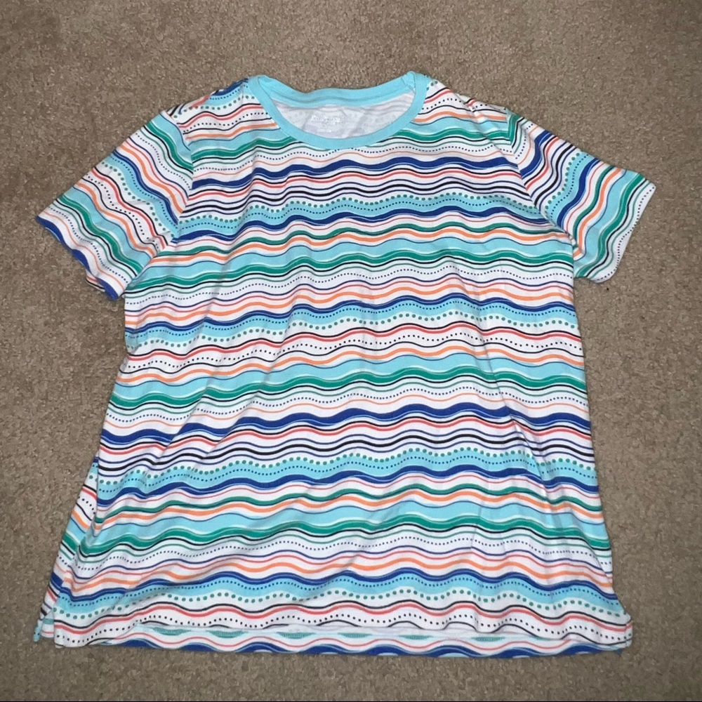 Kim Rogers Blue, Orange & White Shirt size PL - Picture 3 of 9